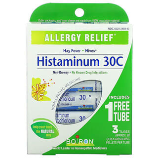Boiron, Histaminum 30C, Allergy Relief, 3 Tubes, Approx. 80 Quick-Dissolving Pellets Per Tube