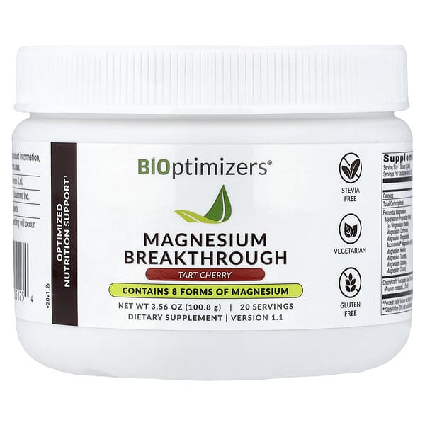 BIOptimizers, 마그네슘 Breakthrough, 타트체리, 100.8g(3.56oz)