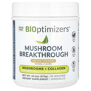 BiOptimizers, Mushroom Breakthrough, гриб с коллагеном, соленая карамель, 573 г (20,2 унции)