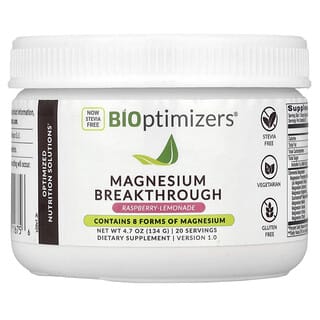 BiOptimizers, Magnesium Breakthrough, lemoniada malinowa, 134 g