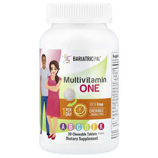 Bariatric Pal, Multivitamin One, Iron Free, Orange Citrus, 30 Chewable Tablets