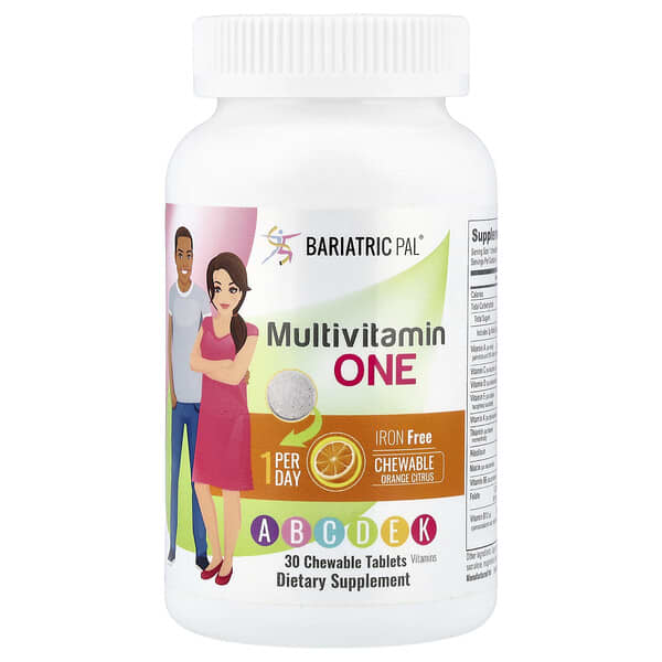 Multivitamin One, Iron Free, Orange Citrus, 30 Chewable Tablets