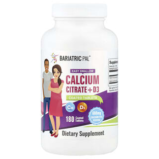 BariatricPal, Citrato de calcio más vitamina D3, 180 comprimidos recubiertos