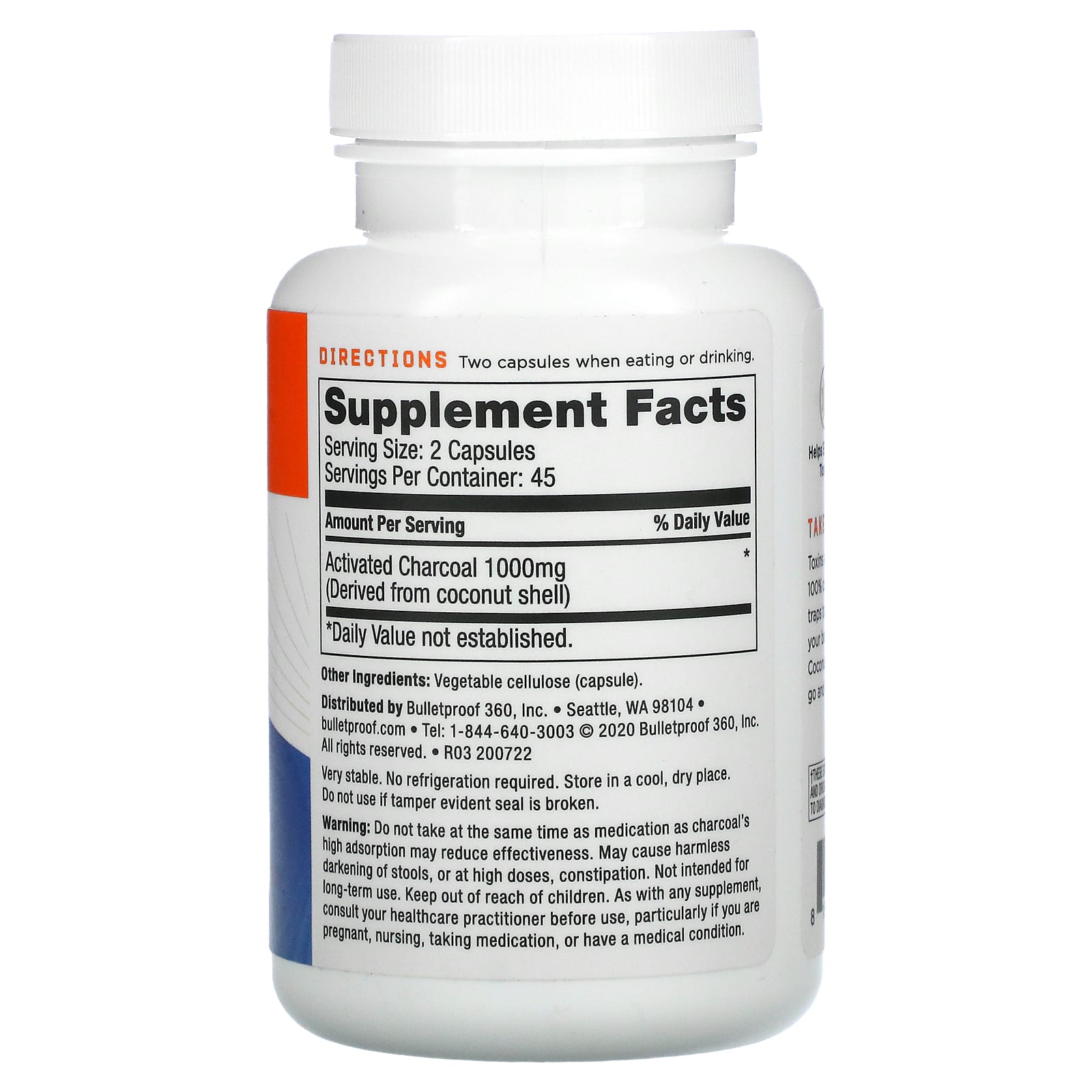 BulletProof, Coconut Charcoal, Detox & Gas Relief, 1,000 mg, 90 Veg Capsules