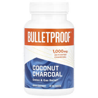 BulletProof, Charbon de coco, détox, soulagement des gaz, 500 mg, 90 gélules