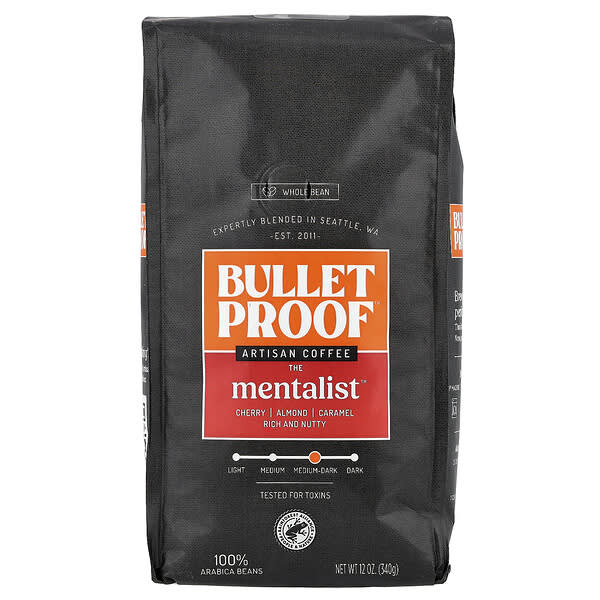 BulletProof, Artisan Coffee, The Mentalist™, 홀빈, 미디엄 다크 로스트, 340g(12oz)