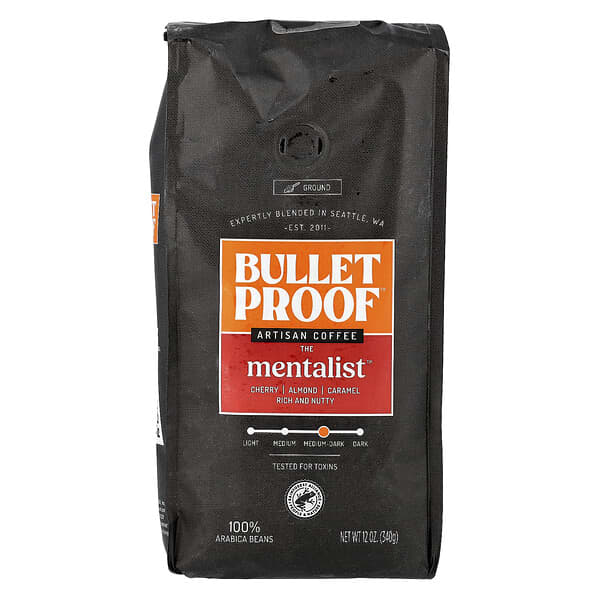 BulletProof, 아티산 커피, The Mentalist™, 분쇄 커피, 미디엄 다크 로스트, 340g(12oz)
