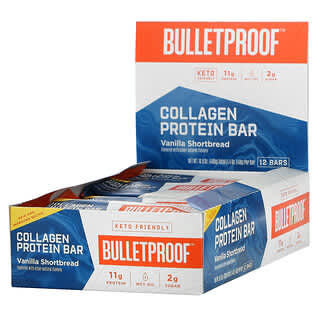 BulletProof, Collagen Protein Bar, Vanilla Shortbread, 12 Bars, 1.4 oz (40 g) Each