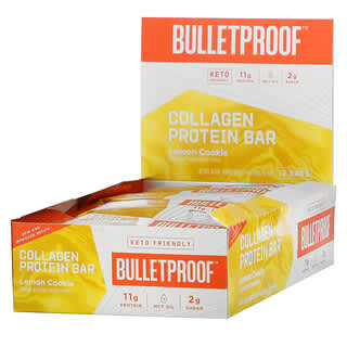 BulletProof, Collagen Protein Bar, Lemon Cookie, 12 Bars, 1.4 oz (40 g) Each