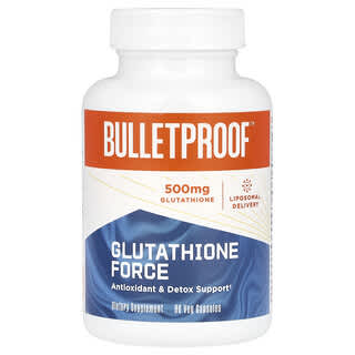 BulletProof, Glutatión, Fuerza, 500 mg, 90 cápsulas vegetales (155 mg cada una)