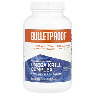 BulletProof, Omega Krill Complex ™, натуральный лимон, 120 мягких таблеток