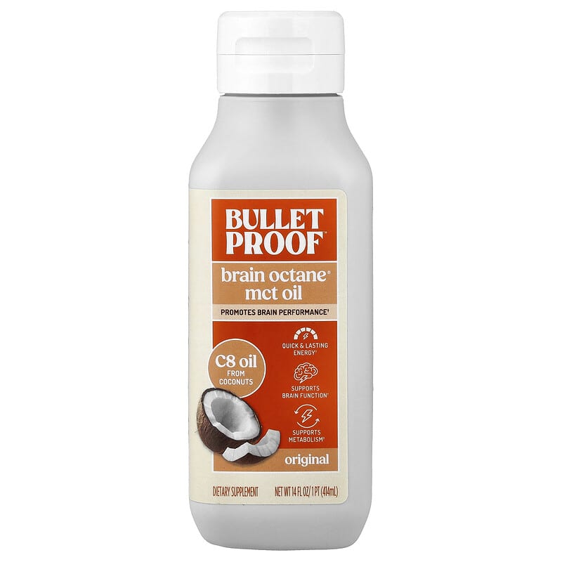 MCT C8オイル Bulletproof バレットプルーフ ブレインオクタン Brain Octane®中鎖脂肪酸トリグリセリドオイル、オリジナル、414ml（14