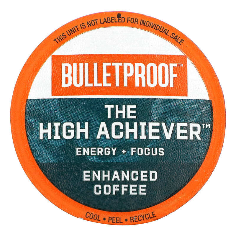 The High Achiever Coffee Pods, Medium Dark Roast, 10 Pods, 0.47 oz (13 g)  Each