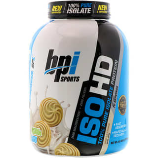 BPI Sports, ISO HD，全全分离蛋白，香草曲奇口味，4.8磅（2170克）