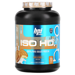 BPI Sports, ISO HD, Isolat de protéines 100 % pur, Biscuit à la vanille, 2170 g