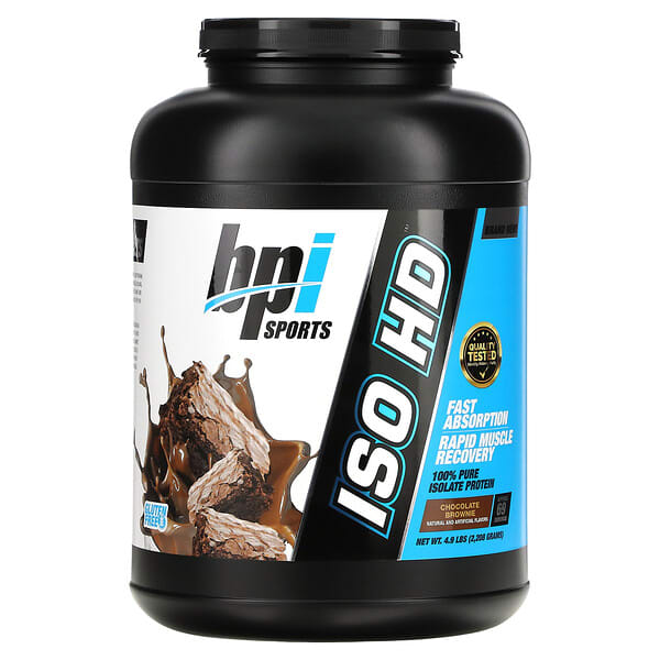 BPI Sports, ISO HD，100% 全分離蛋白，巧克力布朗尼，4.9 磅（2,208 克）