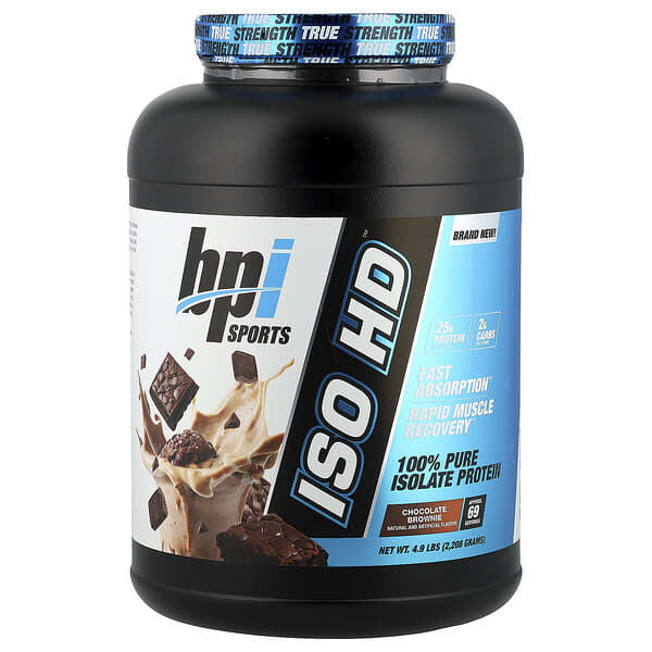 BPI Sports ISO HD™, 100% Pure Isolate Protein, Chocolate Brownie, 4.9 lbs (2,208 g)