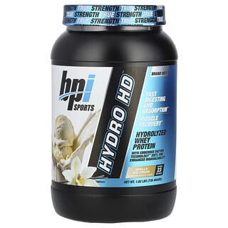 BPI Sports, Hydro HD™, hydrolysiertes Molkenprotein, Vanilleeis, 736 g (1,62 lbs.)