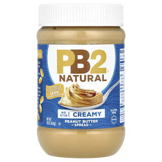 PB2 Foods, Natural Peanut Butter Spread, natürlicher Erdnussbutteraufstrich, cremig, 454 g (16 oz.)