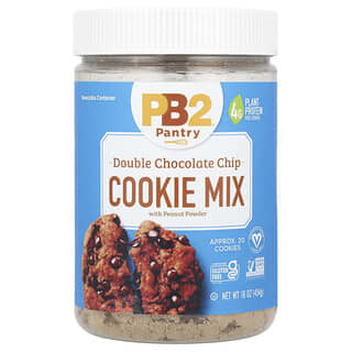 PB2 Foods, Double Chocolate Chip Cookie Mix with Peanut Powder, Keksmischung mit doppelten Schokoladenstückchen und Erdnusspulver, 454 g (16 oz.)