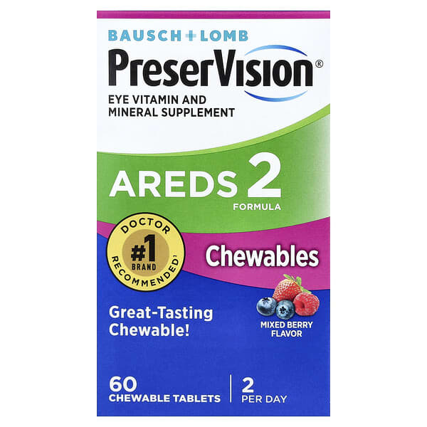 PreserVision, AREDS 2 Formula, Mixed Berry, 60 Chewable Tablets