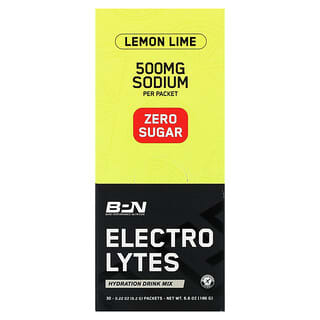 BPN, Electrolytes, суміш для зволоження, з лимоном і лаймом, 30 пакетиків по 6,2 г (0,22 унції)
