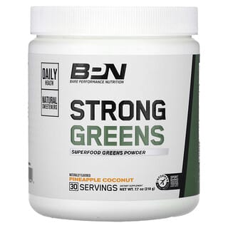 BPN, Strong Greens, порошок из суперпродуктов, ананас и кокос, 218 г (7,7 унции)