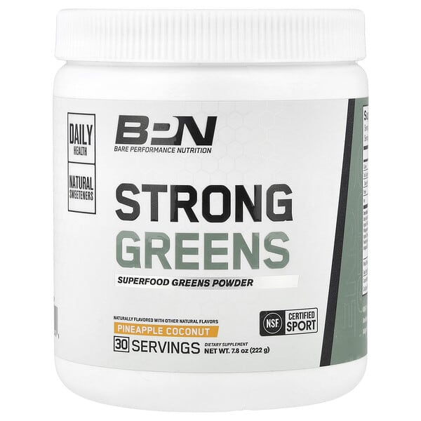 BPN, Strong Greens，Superfood Greens 粉，菠蘿椰子味，7.8 盎司（222 克）