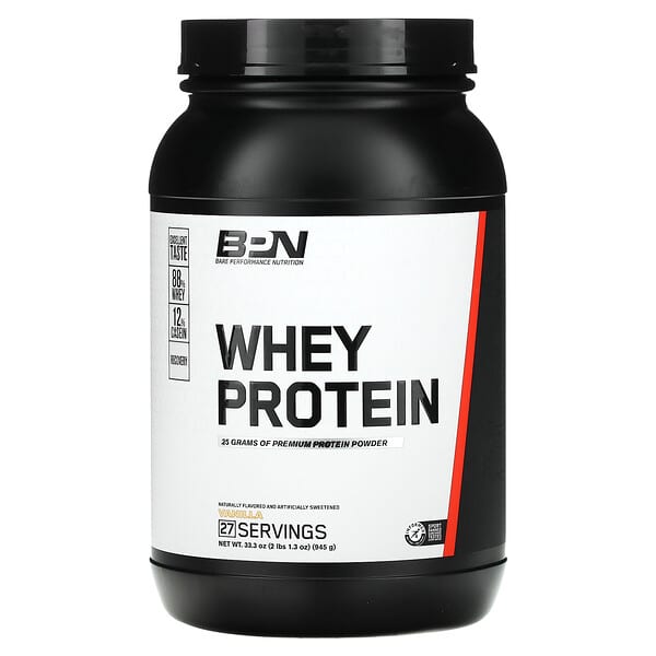 Bare Performance Nutrition, Whey Protein, Vanilla, 2 lbs, (945 g)