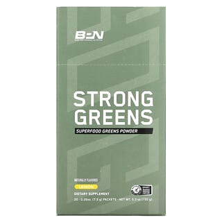 BPN, Strong Greens（ストロンググリーンズ）、レモン、20袋、各7.5g（0.26オンス）