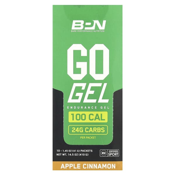 BPN, Go Gel，耐力支援凝膠，混蘋果肉桂味，10 包，每包 1.45 盎司（41 克）