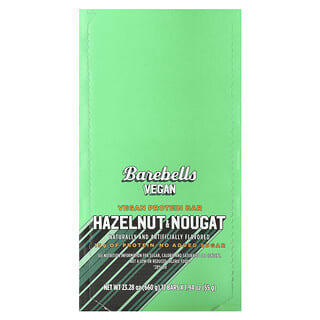 Barebells, Vegan Protein Bar, Hazelnut & Nougat, 12 Bars, 1.94 oz (55 g) Each