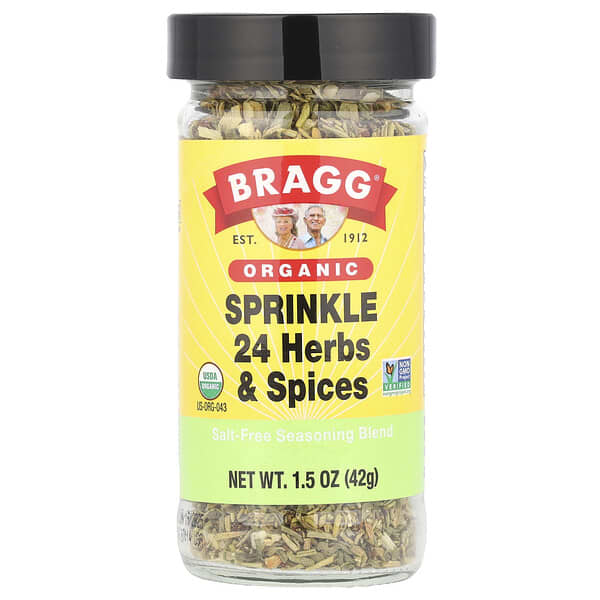 Bragg, 유기농, 스프링클 24 허브 & 스파이스 시즈닝, 42g(1.5oz)