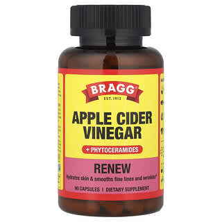 Bragg, Renew, Vinaigre de cidre de pomme + Phytocéramides, 90 capsules