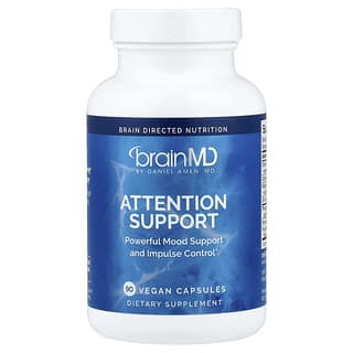 BrainMD, добавка для поддержки внимания, 90 веганских капсул