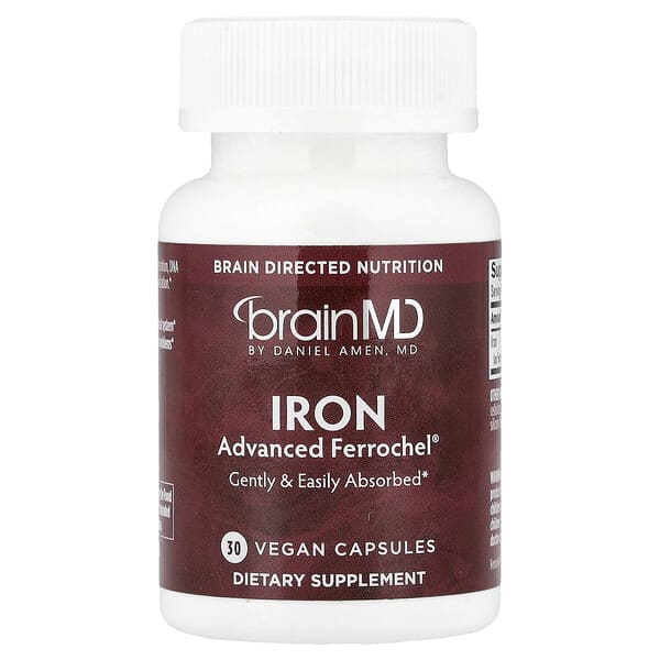 BrainMD, Iron, 30 Vegan Capsules (25 mg per Capsule) — product photo 1