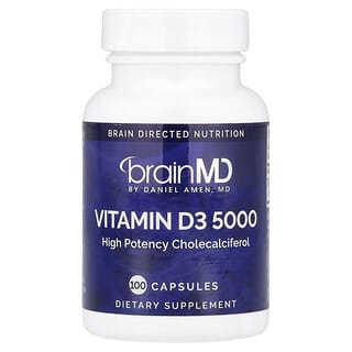 BrainMD, Vitamina D3 5000, 125 mcg (5000 UI), 100 cápsulas