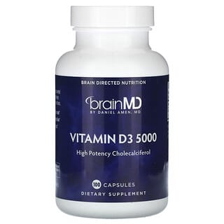 BrainMD, Vitamina D3 5000, 100 Cápsulas