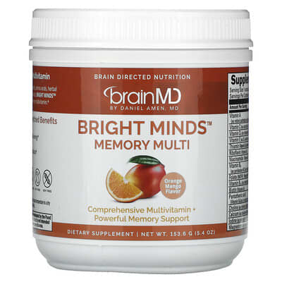 BrainMD, Bright Minds™ Memory Multi, Orange-Mango, 5.4 oz (153.6 g)