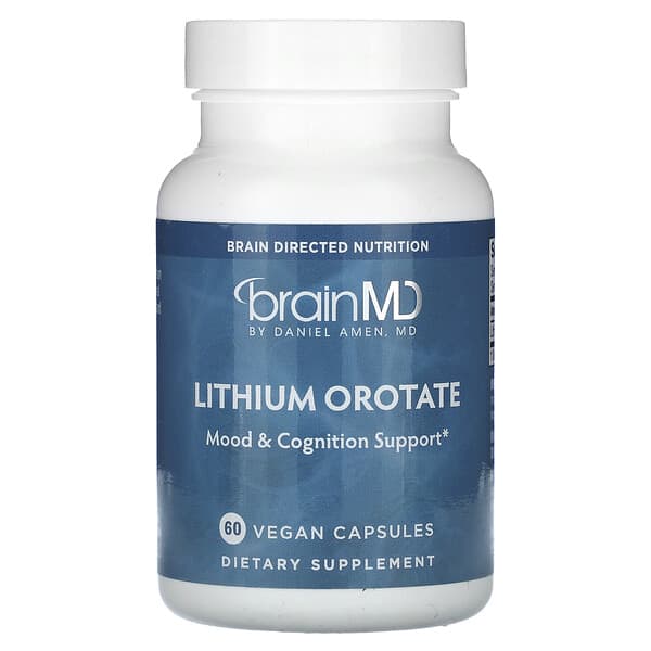 BrainMD, Lithium Orotate, 5 mg , 60 Vegan Capsules — product photo 1