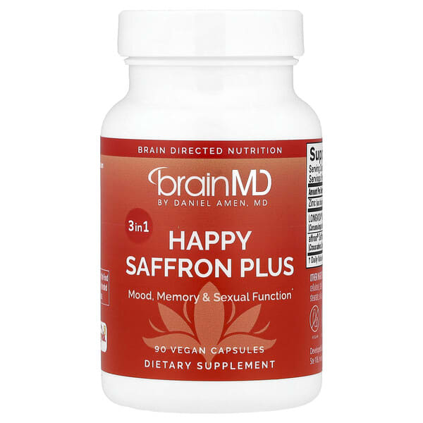 BrainMD, Happy Saffron Plus, 90 cápsulas veganas