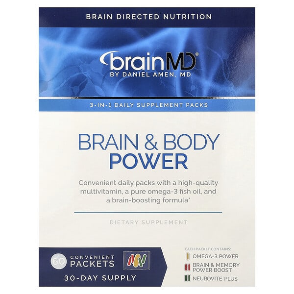 BrainMD, Potencia para el cerebro y el cuerpo, 60 prácticos sobres