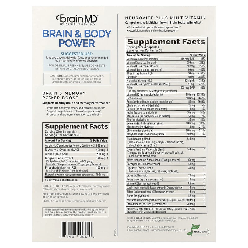 Brain & Body Power, 60 Convenient Packets