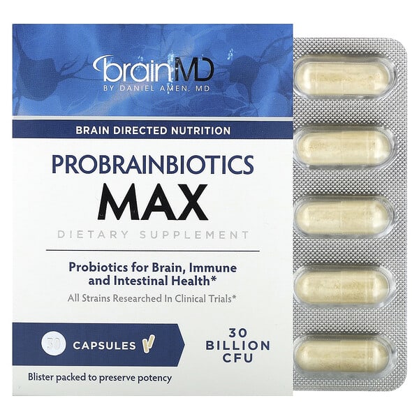 BrainMD, Probrainbiotics Max，300 億 CFU，30 粒膠囊