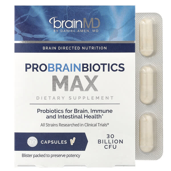 BrainMD, Probrainbiotics Max, 30 Milyar CFU, 30 Kapsül