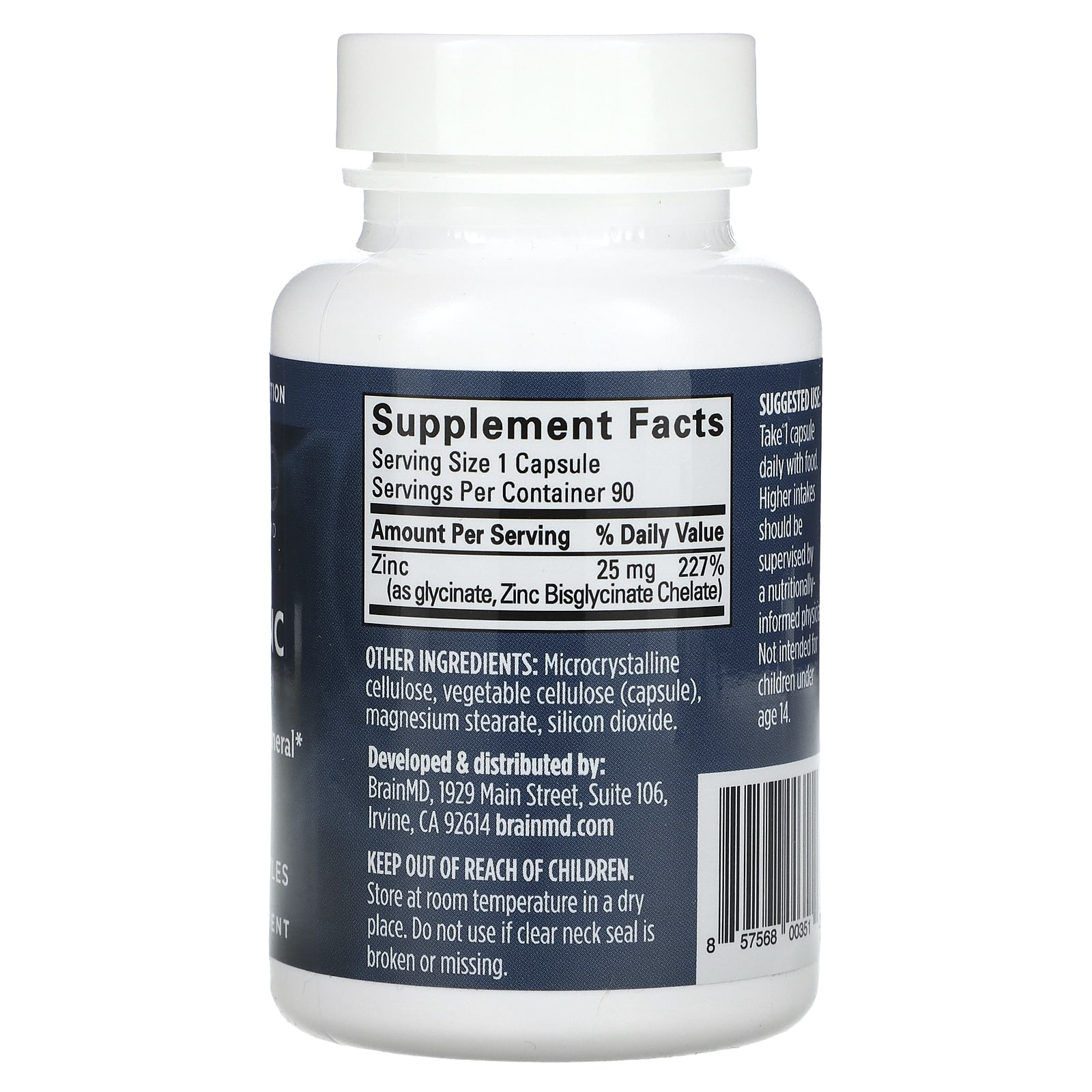BrainMD, Neuro Zinc (Zinc Bisglycinate Chelate), 90 Vegan Capsules