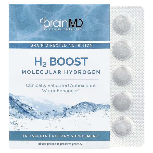 BrainMD, Hidrógeno molecular H2 Boost, 80 mg, 30 comprimidos