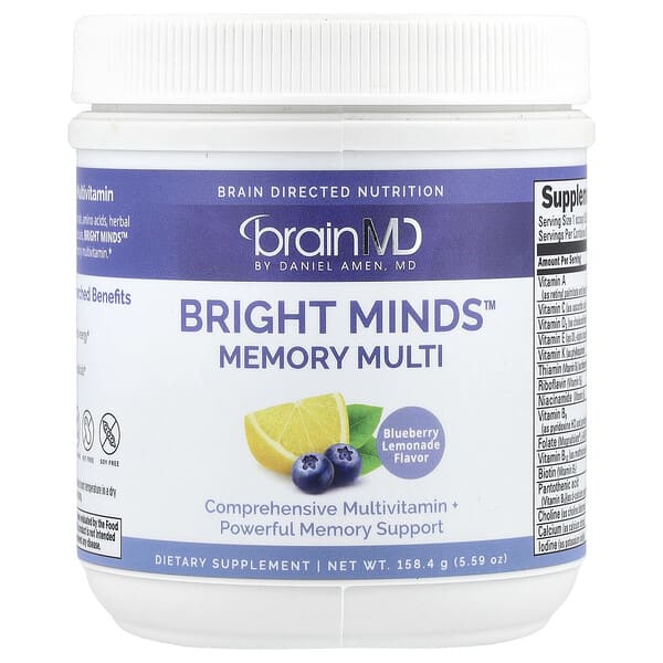 BrainMD Bright Minds™ Memory Multi, Blueberry Lemonade, 5.59 oz (158.4 g)