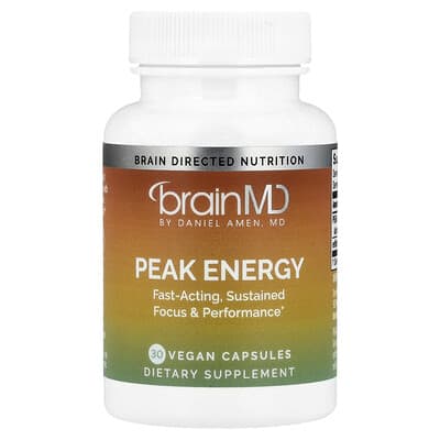 BrainMD, Peak Energy Vegan Capsules, 30 Capsules