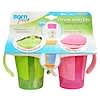 Grow with Me, Training Straw Cup, Green and Pink, 2 Pack, 6 oz Each